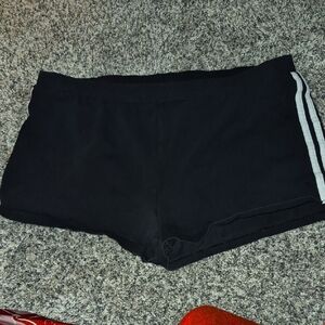 Colsie Black Athletic Shorts with White Stripe